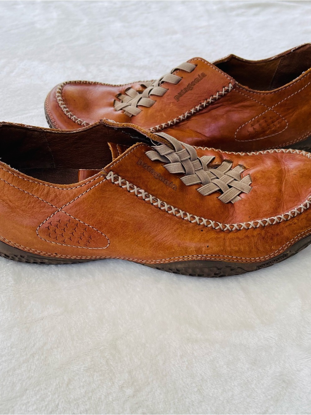 Patagonia Performance Skywalk Rimu Brown Leather Slip On Shoes Mens 9.5